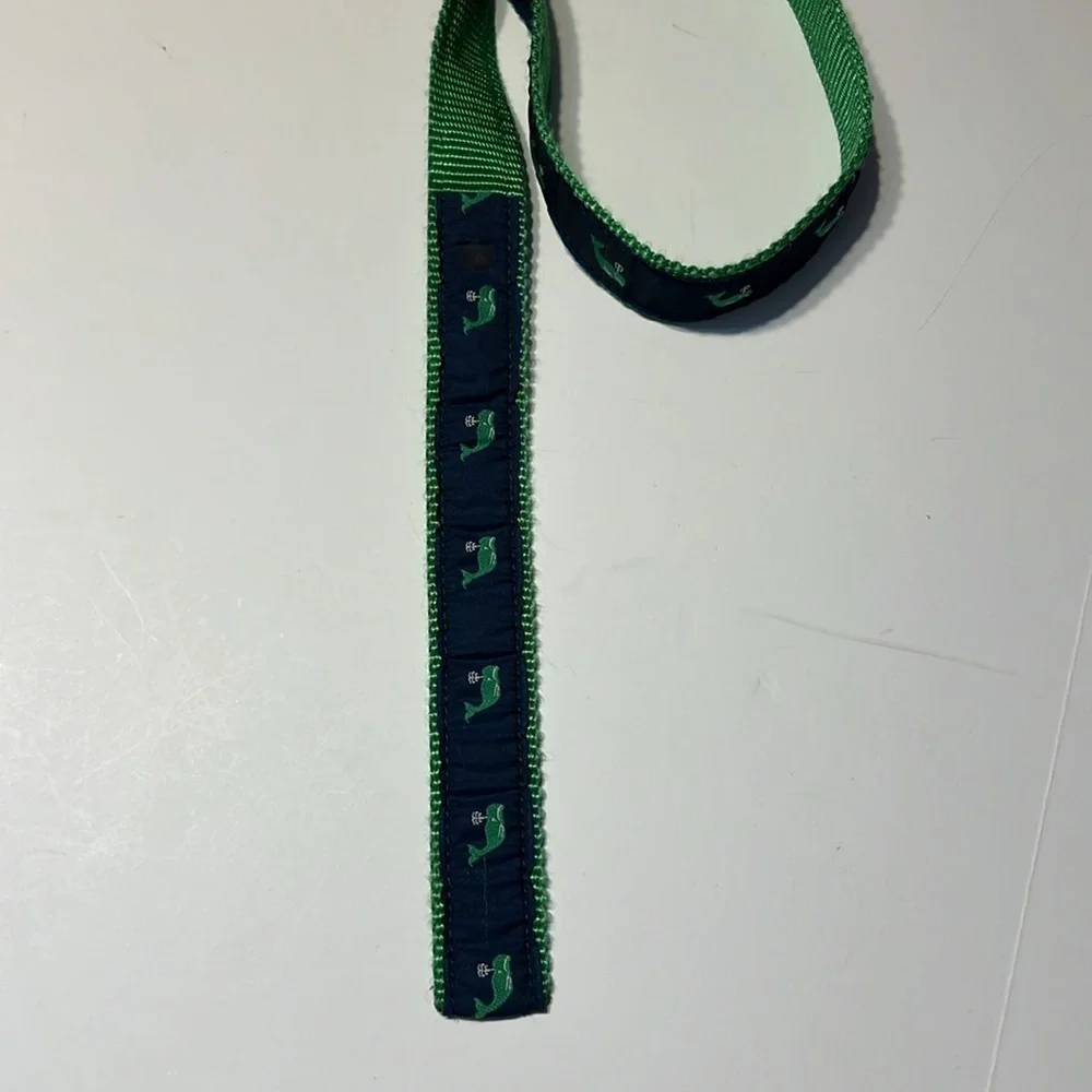 Leather Man Nautical Whale Print Belt Size Large